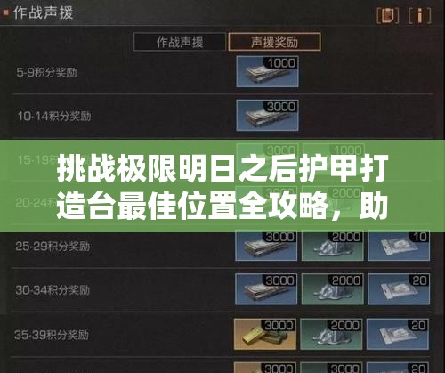 挑戰(zhàn)極限明日之后護(hù)甲打造臺最佳位置全攻略，助你輕松制霸生存戰(zhàn)場